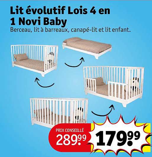 lit évolutif lois 4 en 1 novi baby