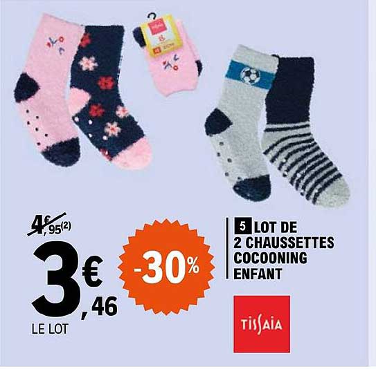 lot de 2 chaussettes cocooning enfant tissaia