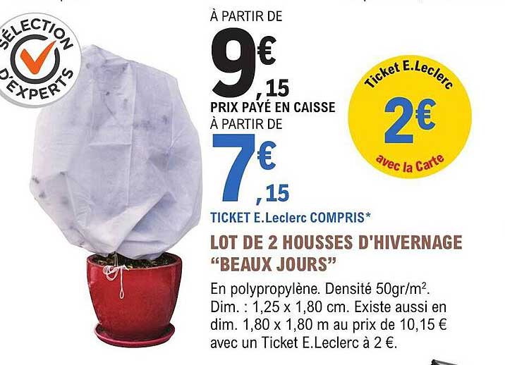 lot de 2 housses d'hivernage "beaux jours"