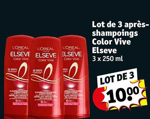 lot de 3 après-shampoings color vive elseve