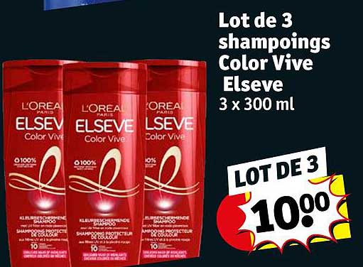 lot de 3 shampoings color vive elseve