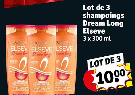 Lot De 3 Shampoings Dream Long Elseve
