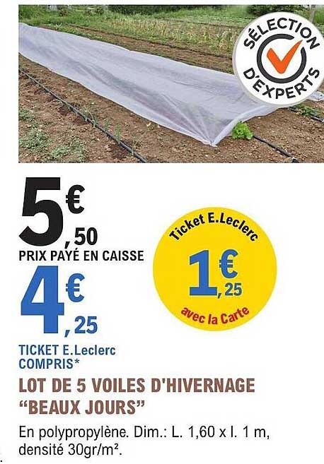 lot de 5 voiles d'hivernage "beaux jours"