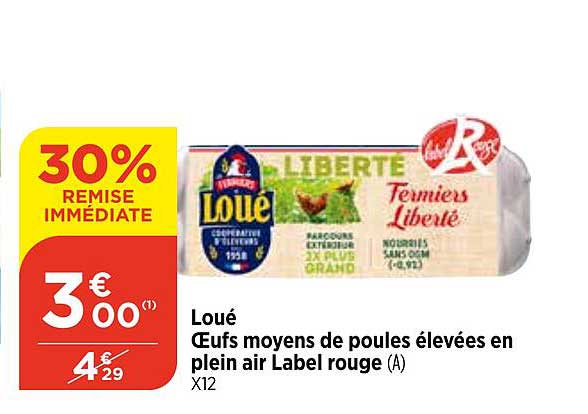 loué œufs moyens de poules élevées en plein air label rouge