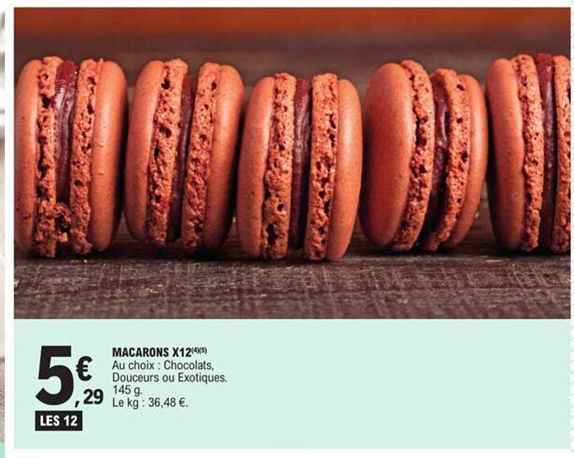 macarons x12 chocolats, douceurs ou exotiques
