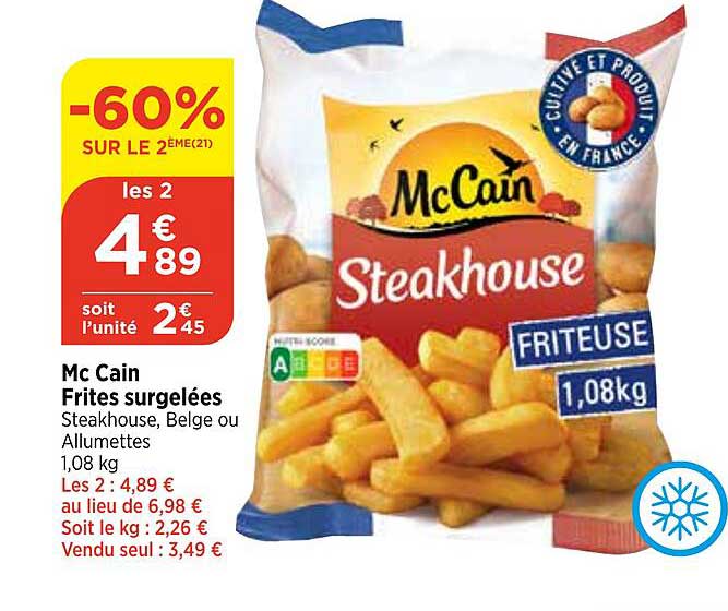mc cain frites surgelées