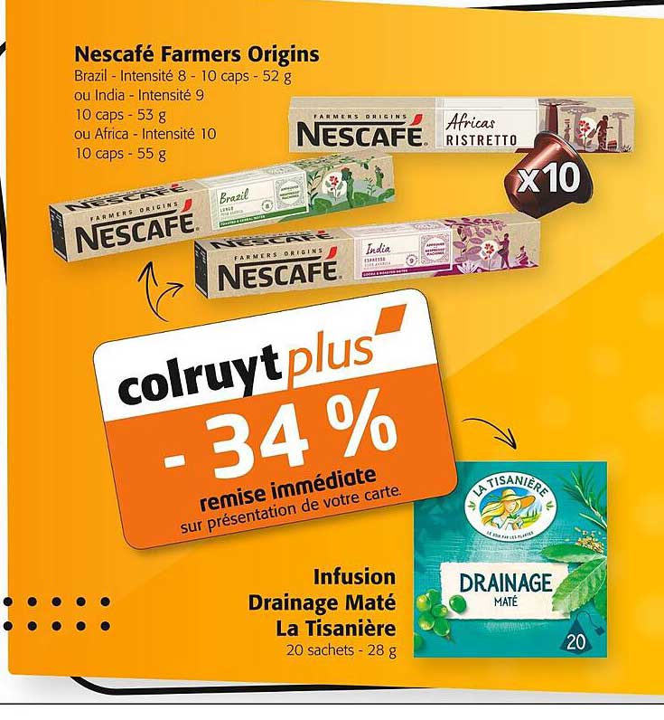 nescafé farmers origins, infusion drainage maté la tisanière