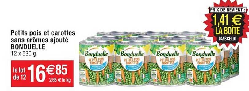 petits pois et carottes sans arômes ajouté bonduelle