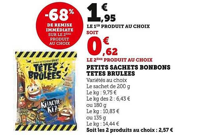 petits sachets bonbons têtes brulées