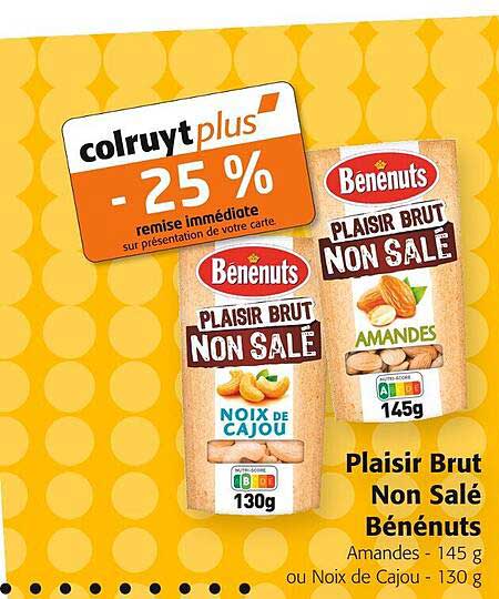 plaisir brut non salé bénénuts