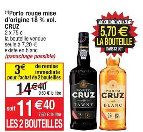porto rouge mise d'origine 18 % vol. cruz