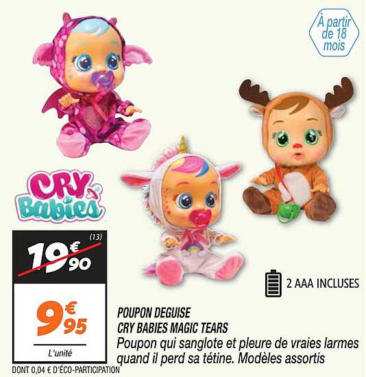poupon déguisé cry babis magic tears