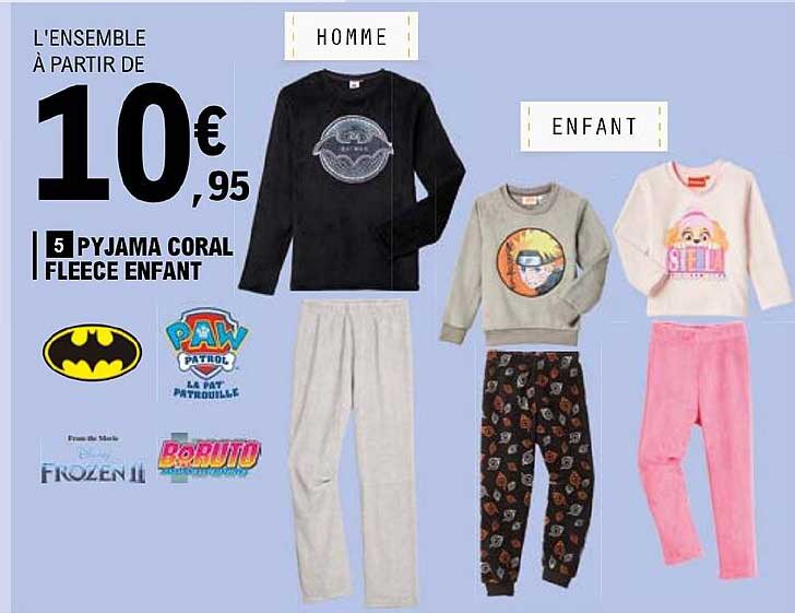 pyjama coral fleece enfant