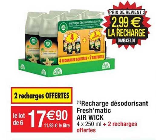 recharge désodorisant fresh'matic air wick