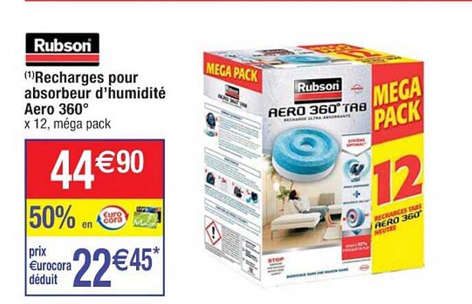 Rubson Recharges Pour Absorbeur D'humidité Aero 360°