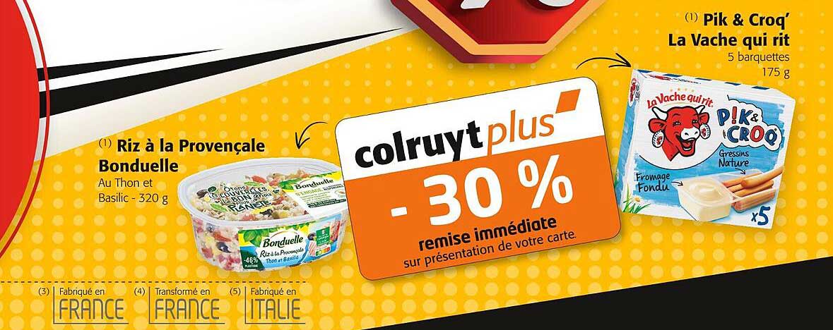 riz à la provençale bonduelle, pik & croq' la vache qui rit