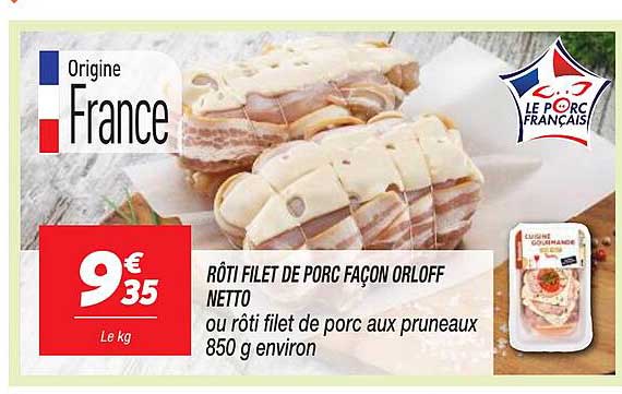 rôti filet de porc façon orloff netto