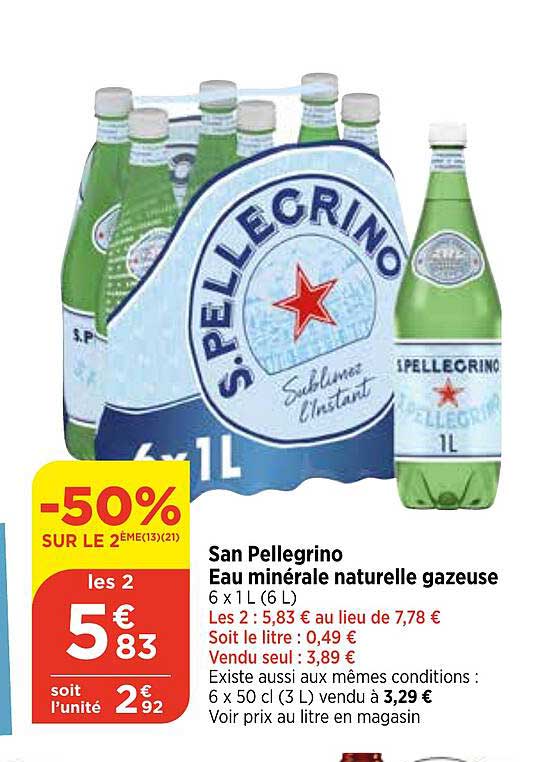 san pellegrino eau minérale naturelle gazeuse