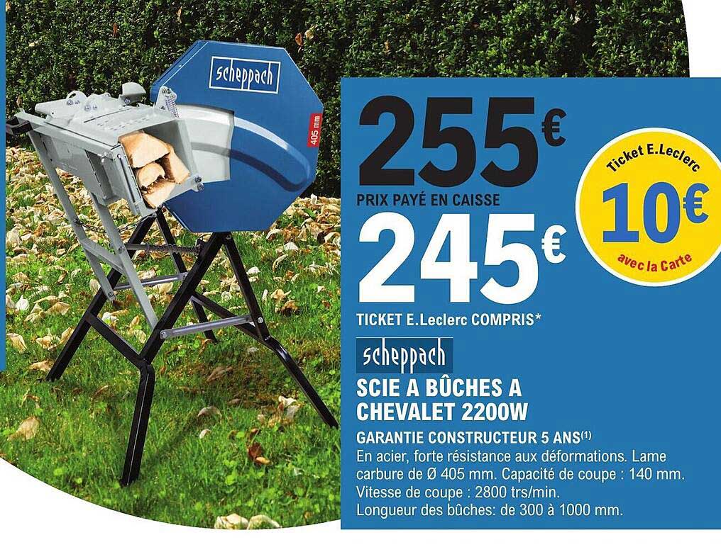 scheppach scie a bûches a chevalet 2200w