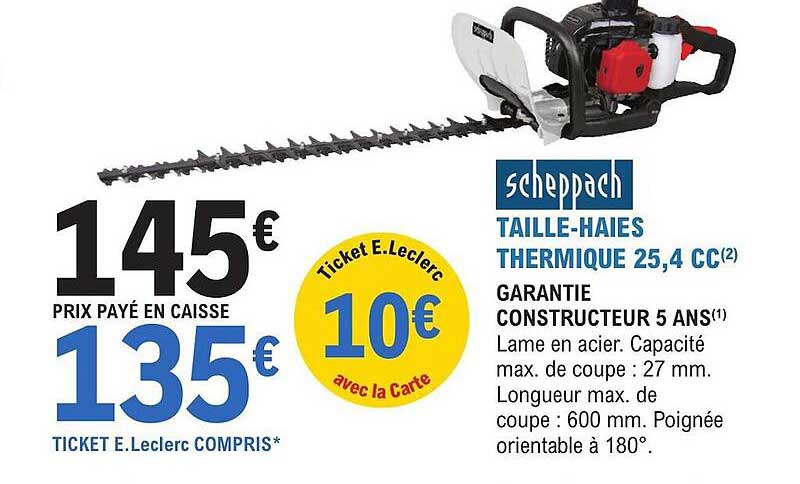 scheppach taille-haies thermique 25.4 cc