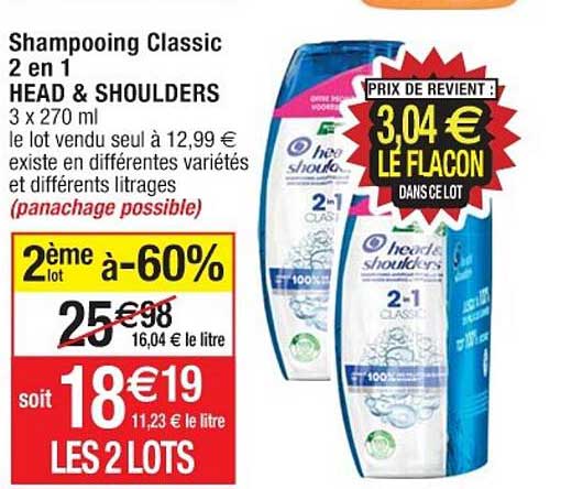 shampooing classic 2 en 1 head & shoulders