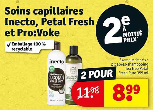 soins capillaires inecto, petal fresh et pro:voke