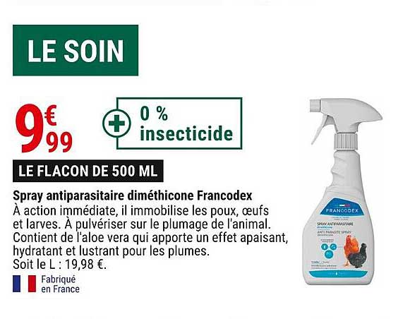 spray antiparasitaire diméthicone francodex