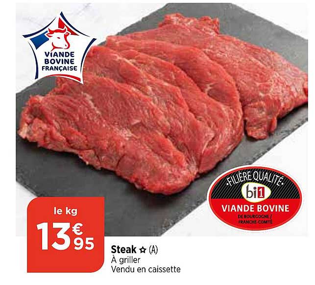 steak à griller vendu en caissette
