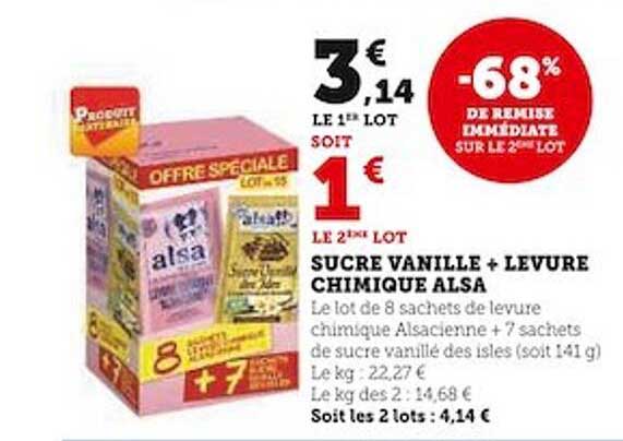 sucre vanille + levure chimique alsa