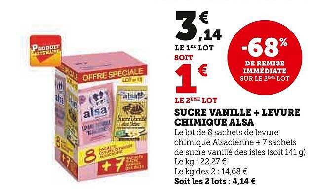sucre vanille + levure chimique alsa