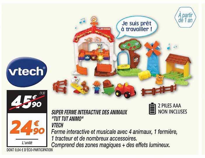 super ferme interactive des animaux "tut tut animo" vtech