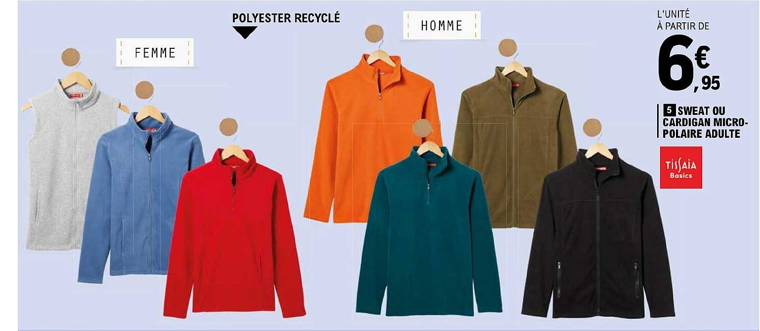 sweat ou cardigan micro-polaire adulte tissaia basics