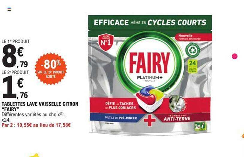 tablettes lave vaisselle citron "fairy"