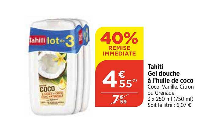 Tahiti Gel Douche à L'huile De Coco