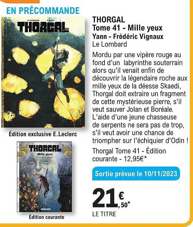 thorgal tome 41 - mille yeux yann - frédéric vignaux le lombrard