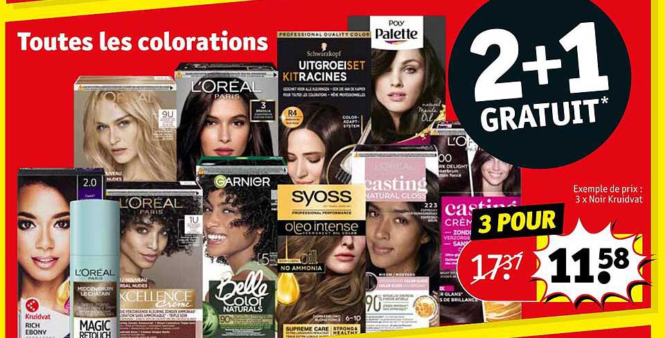 Toutes Les Colorations 2+1 Gratuit