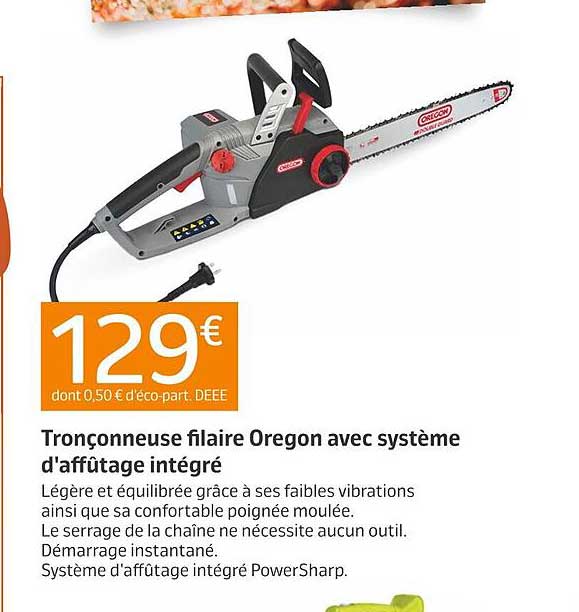 tronçonneuse filaire oregon avec système d'affûtage intégré