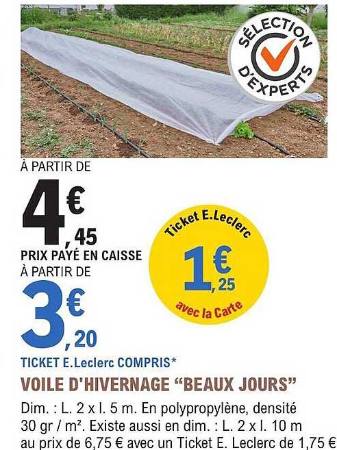 voile d'hivernage "beaux jours"