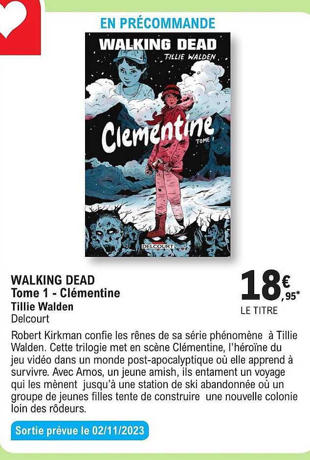 walking dead tome 1 - clémentine tillie walden delcourt