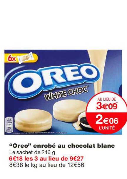 "oreo" enrobé au chocolat blanc