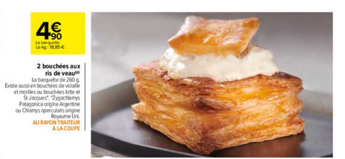 2 bouchées aux ris de veau