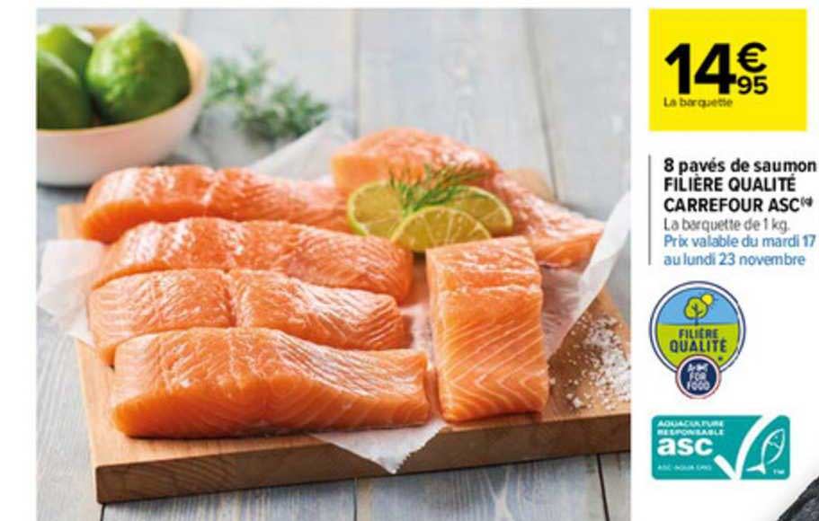 8 Pavés De Saumon Filière Qualité Carrefour Asc