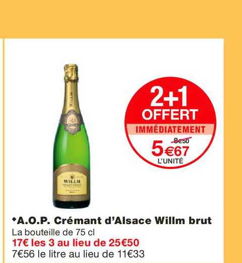 a.o.p. crémant d'alsace willm brut