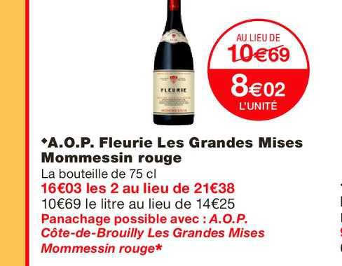 a.o.p. fleurie les grandes mises mommessin rouge