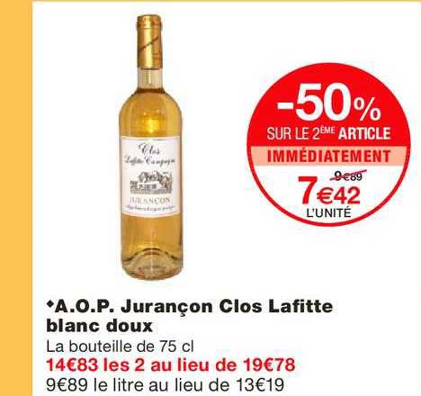 a.o.p. jurançon clos lafitte blanc doux