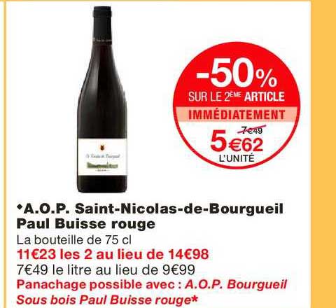 a.o.p. saint-nicolas-de-bourgueil paul buisse rouge