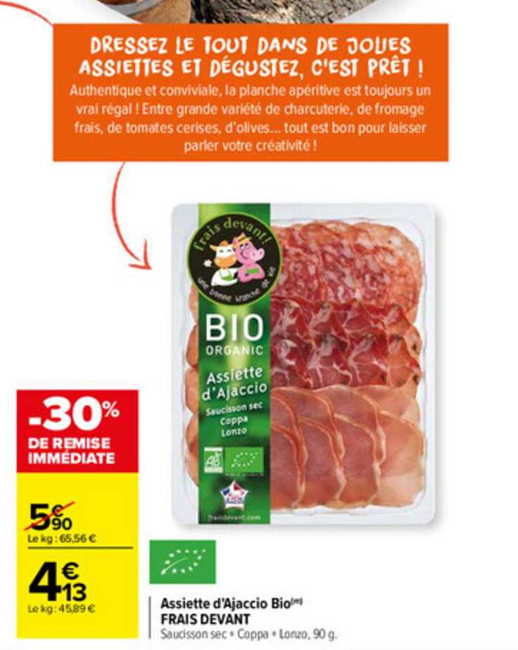 Assiette D'ajaccio Bio Frais Devant