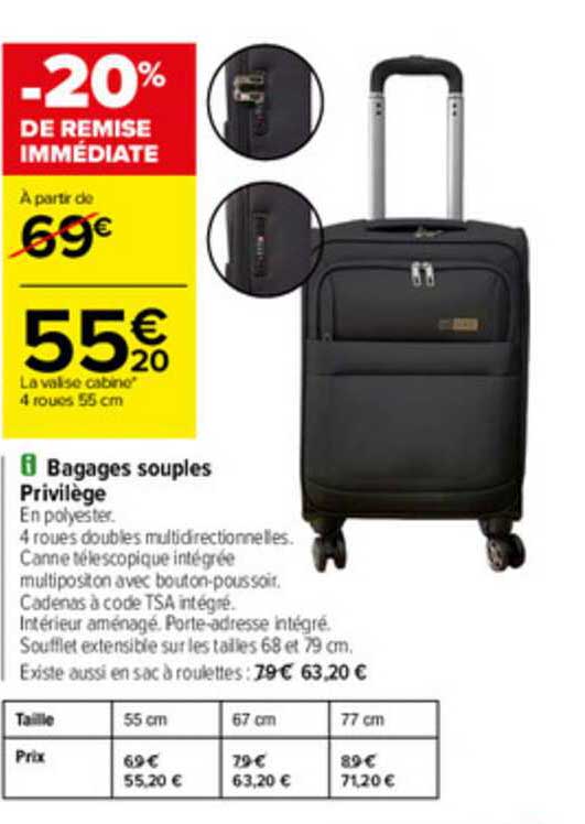 bagages souples privilège