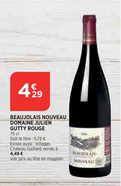 beaujolais nouveau domaine julien gutty rouge