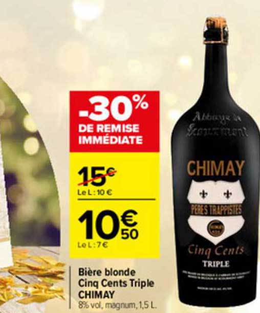 Bière Blonde Cinq Cents Triple Chimay